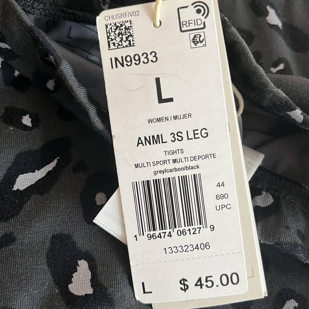 NWT ADIDAS LEOPARD PRINT LEGGINGS - Picture 9 of 13